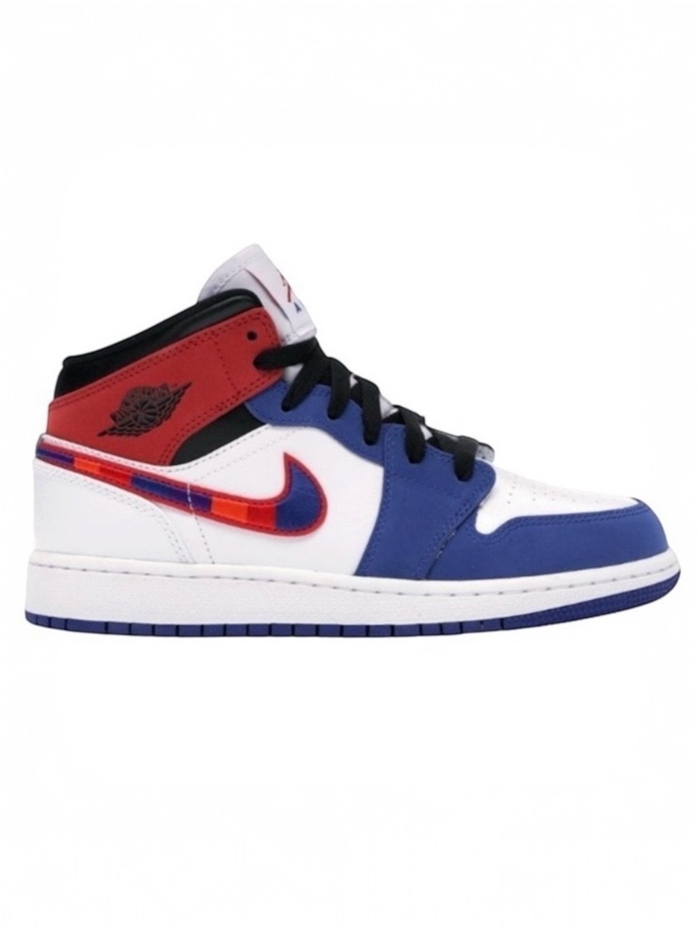 Jordan 1 Mid Rush Blue University Red GS Sneakers Shoes Size 6Y